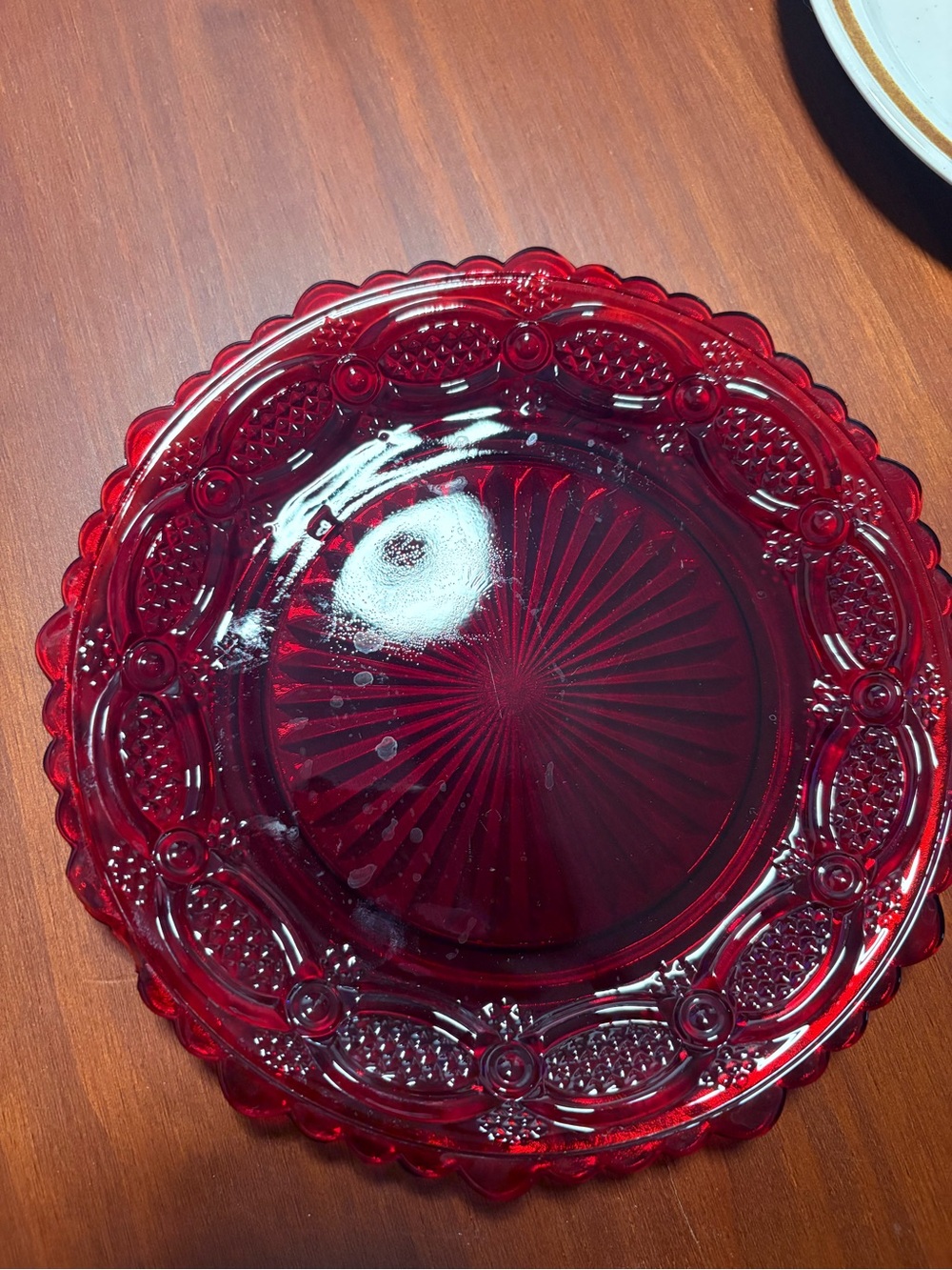 Avon 1876 Cape Cod ruby red glass plate